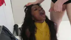 White Pervert Fucks Mouth Pussy And Anus Of Ebony Submissive Chick Noemie Bilas