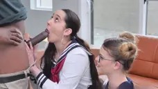 Schoolgirls Have A Lot Of Fun With The Black Inches