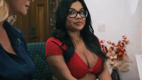 Shaved pussy meets big tits in hidden classroom