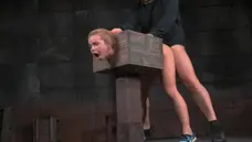 Young Blonde Whore In A Box Deepthroated By Black Stud In BDSM Action