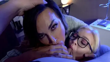 PervMom - Hot Cougar Mom Blows Her Stepson While Stepsis Watches