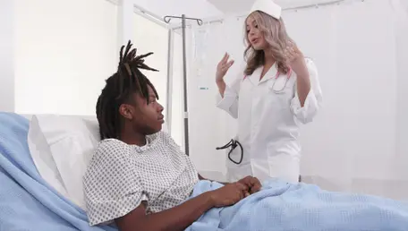 Nurse uses her mouth to soothe nervous patient before op