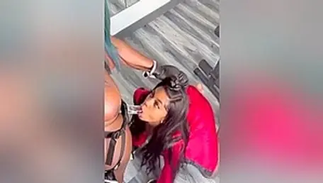 Deep Throat And Rimming Between Two Hot Women